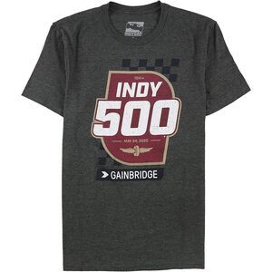 Indy 500 Mens Shield & Racecar Graphic T-Shirt, gray, XL